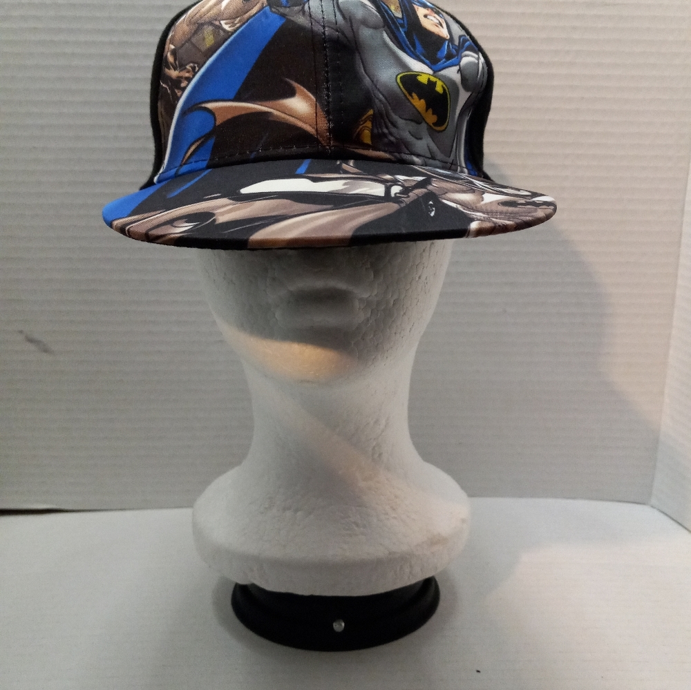 DC Comic Batman Fitted OS Black Baseball Super Hero Youth Children's Cap Hat